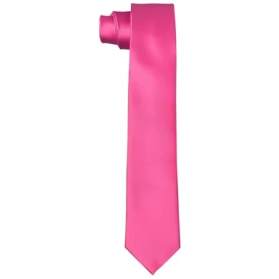 Abbildung von DonDon Krawatten für Herren handgefertigt Seiden Look 6 cm Krawatte Magenta