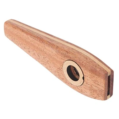 Abbildung von Wood Kazoo, Mini Kazoo Holzharmonika mit Flötenmembran und Abdeckungsmund, Musik Blasinstrument