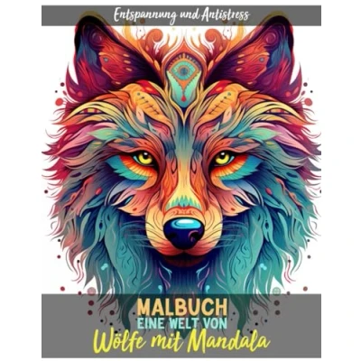 Abbildung von Eine Welt Von Wölfe mit Mandala Malbuch Entspannung und Antistress: Ein tolles Buch 30 Wunderschöne Malvorlagen für Erwachsene Jugendlich
