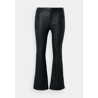Abbildung von ONLY Carmakoma Carblush Flared Coated Stoffhose, Damen, Größe: 42x32, Black