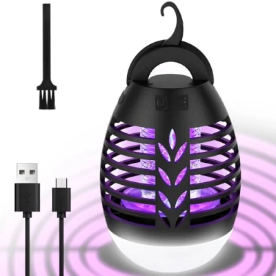 Abbildung von HgUltra Insektenvernichter, Mückenlampe Camping USB Rechargeable mit LED Licht, Mückenvernichter IPX6 Wasserdicht, Anti Mücken Lampe Mückenfalle Akku für Outdoor Innen
