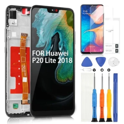 Abbildung von LCD Bildschirm für Huawei P20 Lite 2018 / Nova 3e Display ANE LX2 L22 Ersatz des Touchscreens Digitizer Full Assembly mit Werkzeugen (Schwarz Rahmen)