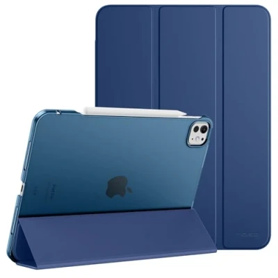 Abbildung von MoKo für iPad Pro 13 Zoll Hülle M4 2024 (7. Gen), Ultradünne Standhülle mit Transluzent Hart PC Rückseite (Modell: A2925/A2926/A3007), Unterstützt Apple Pencil Pro, Marineblau