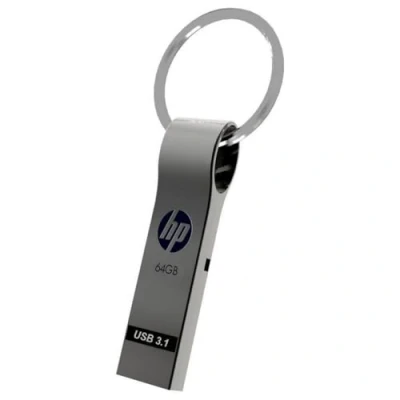 Abbildung von HP x785 W USB 3.0 Metall Key Ring Design Flash Drive Silber metallic Silver 64 GB