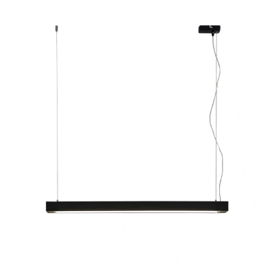 Abbildung von Arcchio Hängeleuchte Cuna, LED Leuchtmittel fest verbaut, universalweiß, Modern, Aluminium, Polycarbonat, Schwarz (RAL 9005), 1 flammig, inkl.