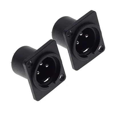 Abbildung von Keple XLR Stecker 3 Pol Chassis Pin Lötanschluss für Mikrofon Lautsprecher Buchse 2 Stück
