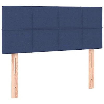 Abbildung von vidaXL Kopfteil, Bettkopfteil mit Holzbeinen, Höhenverstellbar Polsterkopfteil für Bett, Betthaupt Bettzubehör Schlafzimmer, Blau 100x5x78/88cm Stoff