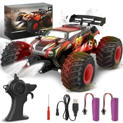 Abbildung von Fivejoy Ferngesteuertes Auto ab 3 4 5 6 7 8 Jahre, 20KM/H RC Off Road, 2WD All Terrain 2.4GHz Truck mit 2 Batterien, Spielzeug Junge, Geschenk für Kinder