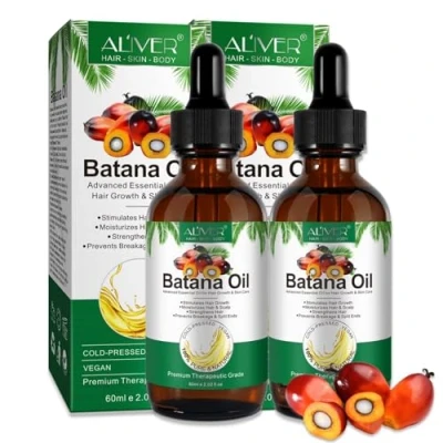 Abbildung von ALIVER Haaröl Batana Öl für Haare Haarwachstum Haarpflege Gesicht Haut Nägel Vegan, 2 tlg., Vegan