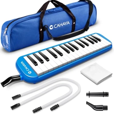Abbildung von CAHAYA 32 Tasten Melodica für Kinder Instrument mit Tragetasche geeignet Anfänger Studenten, musikalisches Geschenk Jungen und Mädchen, Blau CY0050 2