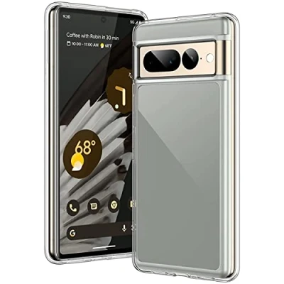 Abbildung von Verco Handyhülle für Google Pixel 7 Pro Case, Handy Cover Hülle Transparent Dünn Klar Silikon, durchsichtig