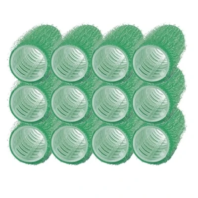 Abbildung von PONIK&#039;S PROFESSIONAL Haarrollen Lockenwickler, Lockenwickler Selbsthaftend Set, Haar Roller 12 Stücke, Locken 20mm, Selbst Griff grün