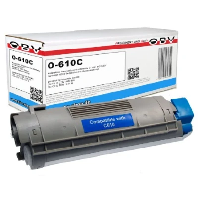 Abbildung von Kompatibel Toner ersetzt OKI 44315307 für C610 cyan 6000 Seiten