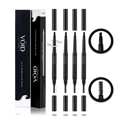 Abbildung von VOID Homme Bartstift (4er Set, Grau) Herren Bartfüller und Bartstift, Bart Farbe Schwarz zum Füllen, stift färben schwarz, Mens Beard Pencil
