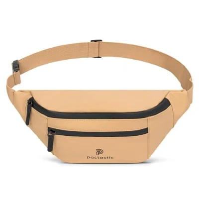 Abbildung von Pactastic Gürteltasche Crossover Tasche Bauchtasche mit 3 Reißverschlussfächern 210 Gramm leicht, aus wasserabweisendem veganen Tech Material 33 x 7 16 cm 4