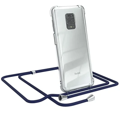 Abbildung von EAZY CASE Handykette kompatibel mit Xiaomi Redmi Note 9S / 9 Pro Max Handyhülle Umhängeband, Handykordel Schutzhülle, Silikonhülle, Hülle Band, Stylische Kette Hülle, Navy Blau