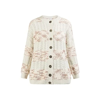Abbildung von aleva Damen Strickjacke mit Knöpfen 15525008 AL04, Creme Mehrfarbig, XS/S