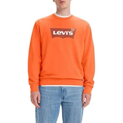 Abbildung von Levi&#039;s Herren Standard Graphic Crew Sweatshirt,Batwing Mandarin Red,S