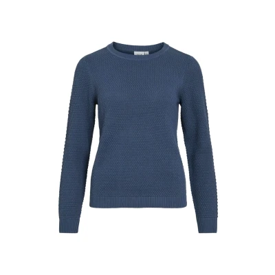 Abbildung von VILA Vidalo O NECK Strickpullover, Damen, Größe: Medium, Vintage indigo