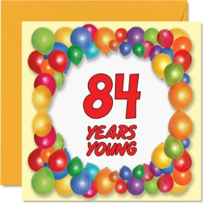 Abbildung von Stuff4 Lustige Geburtstagskarte zum 84. Geburtstag für Männer, Frau Years Young Happy Birthday Glückwunschkarte Papa, Opa, Tante, Oma, Mutter, Onkel, 145 mm x Grußkarten