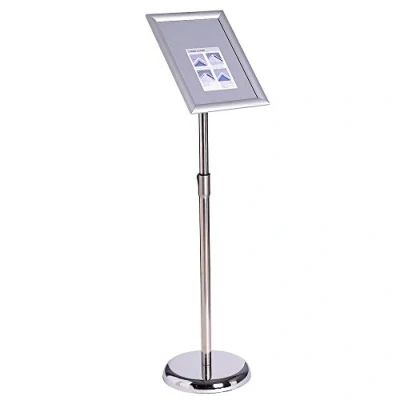 Abbildung von VAIIGO Infoständer Höhenverstellbar Aluminium DIN A3 Plakatständer Informationsständer Präsentationsständer Werbeständer (Silber, A3)