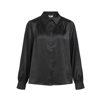 Abbildung von Object Objsateen L S NOOS Hemdbluse, Damen, Größe: 38, Black