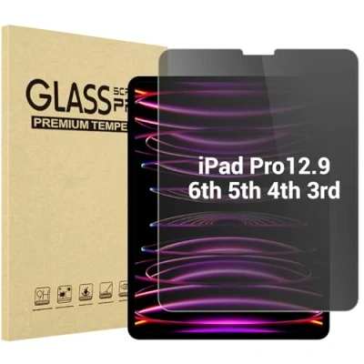 Abbildung von ProCase Privacy Schutzglas für iPad Pro 12,9 Zoll 2022 2021 2020 2018 Anti Spy Screen Protector, Gehärtetes Glas Sichtschutzfolie Blickschutzfolie 12.9&quot; 6th 5th 4th 3rd Generation