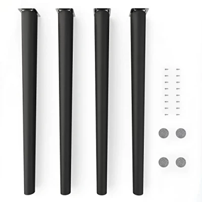 Abbildung von Sossai® Holz Möbelfüsse Clif Round Schwarz Matt Höhe: 71 cm HMF1 rund, konisch (gerade Ausführung) Material: Massivholz (Buche) für Stühle, Tische, Schränke etc.