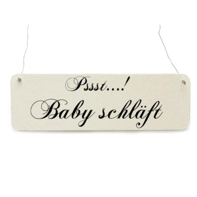Abbildung von Interluxe Shabby Vintage Schild Türschild PSST Baby SCHLÄFT Holzschild Landhaus Impression Kinderzimmer