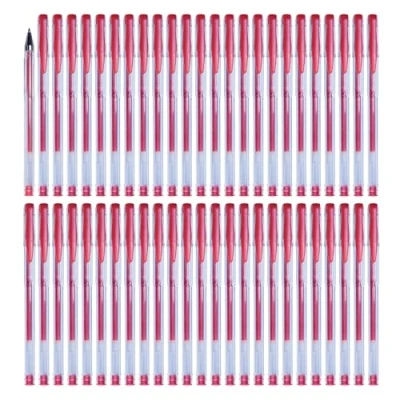 Abbildung von OFFICER PRODUCTS Gelkugelschreiber Kugelschreiber / ‎50 Stück (50er Pack) /Geltinte Farbe: Rot/Kugeldurchmesser: 0,5 mm/GelschreiberGelstifte/Wasserfeste und Nicht Verblassende Tinte