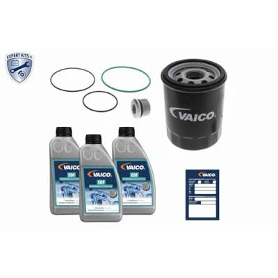 Abbildung von VAICO V58 0004 Teilesatz, Ölwechsel Automatikgetriebe Hinterachse mit Ölablassschraube, Zubehör Filter, Ölmenge für Standardölwechsel