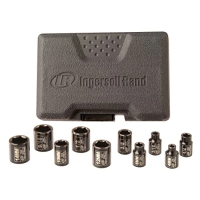 Abbildung von Ingersoll Rand 1/4&quot; Antrieb Steckschlüsselsatz SK2C10N (3/16&quot;, 1/4&quot;, 3/8&quot;, 1/2&quot;, 9/16&quot;, 4, 6, 9, 12, 14 mm), Steckschlüssel Satz lang als Werkzeugset für KFZ und Auto