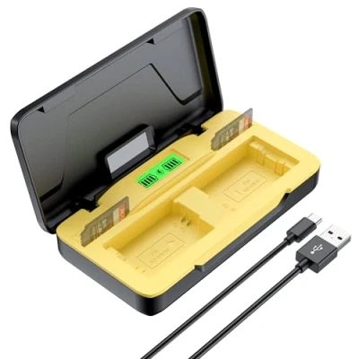 Abbildung von ENEGON NP FW50 Dual Battery Storage Charger für Sony Alpha Kamera A6400 ZV E10 A6000 A6100 A6500 A6300 A7 A7II A7RII A7SII A7S A7S2 A7R A7R2 A5100 RX10