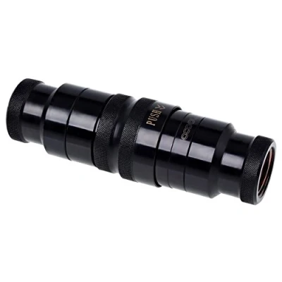 Abbildung von Alphacool 17370 Eiszapfen HF Schnellverschlusskupplungsset G3/8 IG mit Reduzierer G1/4 Deep Black Wasserkühlung Anschlüsse