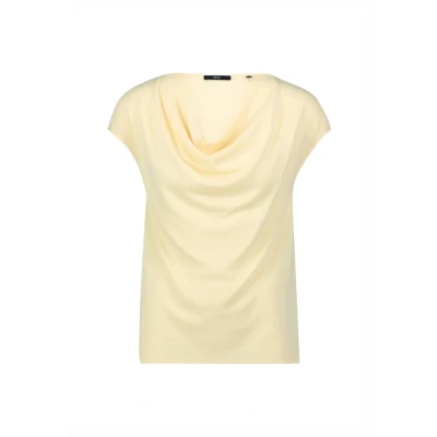 Abbildung von zero MIT Wasserfallausschnitt Tshirt print, Damen, Größe: 36, Double cream