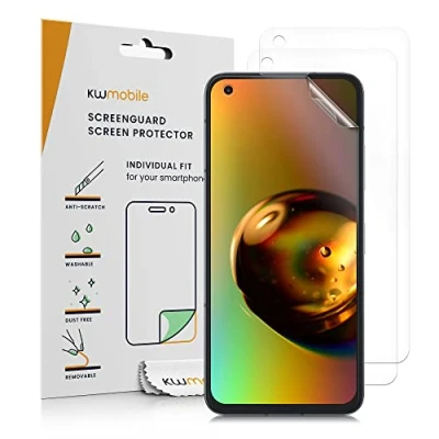 Abbildung von kwmobile 3X Displayschutzfolie kompatibel mit Asus Zenfone 9 Folie klare Schutzfolien Set in transparent
