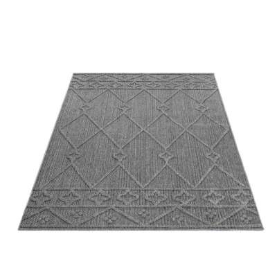 Abbildung von Outdoorteppich Berber Design, Carpettex, Läufer, Höhe: 8 mm, In&amp; Outdoor Teppich Grau Design für Küchen Balkon Terrasse