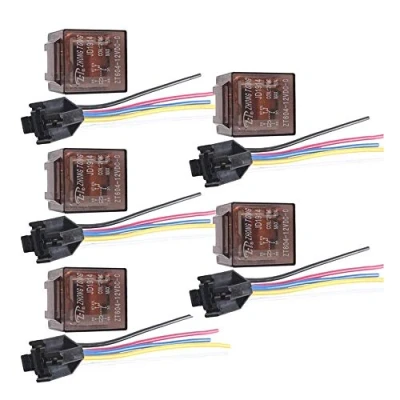 Abbildung von Mintice™ 5 X 12V 60A Polig SPDT KFZ Relais Schließer Wechselrelais Leistungsrelais Buchse Stecker Motorrad Boot