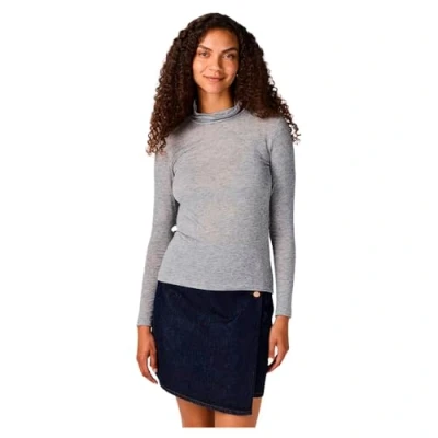 Abbildung von Y.A.S Damen YASWOOLA LS HIGH Neck TOP NOOS Langarmshirt, Medium Grey Melange, Small