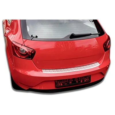 Abbildung von Ladekantenschutz Edelstahl MATT kompatibel für SEAT IBIZA 4trg 2012 2017 mit Abkantung premium Qualität von RECAMBO