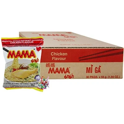 Abbildung von yoaxia ® 30er Pack [ 30x 55g ] Instant Nudeln mit Huhngeschmack/orientalischer Art/Chicken Flavour + ein kleiner Glücksanhänger gratis
