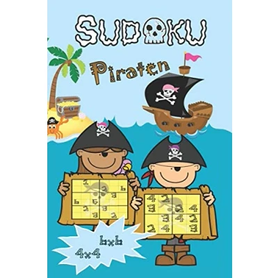 Abbildung von Piraten Sudoku: für Kinder ab 5 Jahren 4x4 6x6 200 Sudoku Rätsel &amp; Lösungen Ideal Rätselblock Jahre Jungs