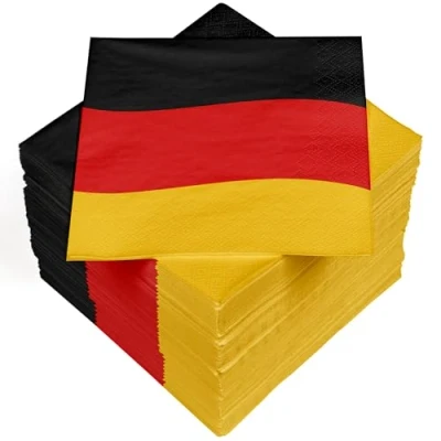 Abbildung von HEKU 100 Servietten, 3 lagig, 33x33cm I Saugstark und praktisch verpackt Ideal für Hochzeiten, Jubiläen besondere Anlässe, Deutschland