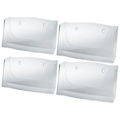 Abbildung von SIGEL LH118/4 Wand Prospekthalter für DIN A4 quer, aus Acryl, transparent, 4er Pack