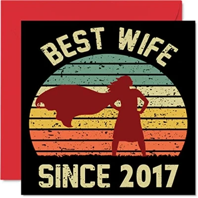 Abbildung von 7. Karte Hochzeitstag Jahrestag für Ehefrau Bester Alles Gute zum Hochzeits Jubiläum Karten den Partner, 145mm x Grußkarten Siebte Kupfer Jahrestage