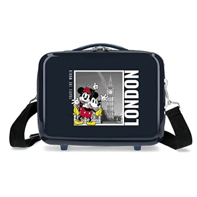 Abbildung von Disney Mickey und Minnie Travel the World London Blauer, anpassbarer Kulturbeutel, 29 x 21 15 cm, starres ABS, 9,14 l, 0,8 kg