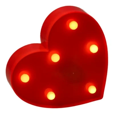 Abbildung von JANDEI Warmes Licht LED Zahlen und Buchstaben für Dekoration Atmosphäre, leuchtendes Herz, Nachtlichter, Geburtstage, Hochzeiten, Schaufenster. Sie funktionieren mit AA Batterien (Herz)
