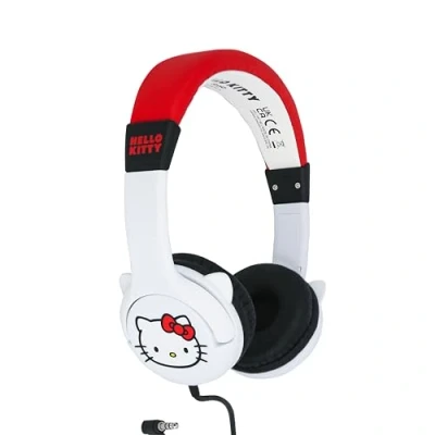 Abbildung von OTL Technologies HK1180 Hello Kitty Kopfhörer für Kinder, kabelgebunden, mit geformten Ohren, Weiß