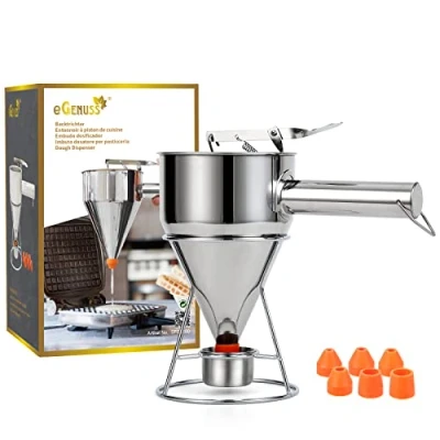 Abbildung von eGenuss Küchenorganizer Set 8er Edelstahl Backtrichter Pfannkuchen Teigspender