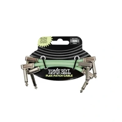 Abbildung von Ernie Ball Flex Patchkabel 7,5 cm licht op in het donker 3 Pack
